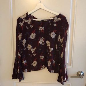 Maroon floral top